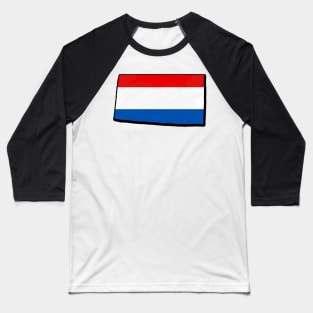 Red, White, and Blue Colorado Outline Baseball T-Shirt